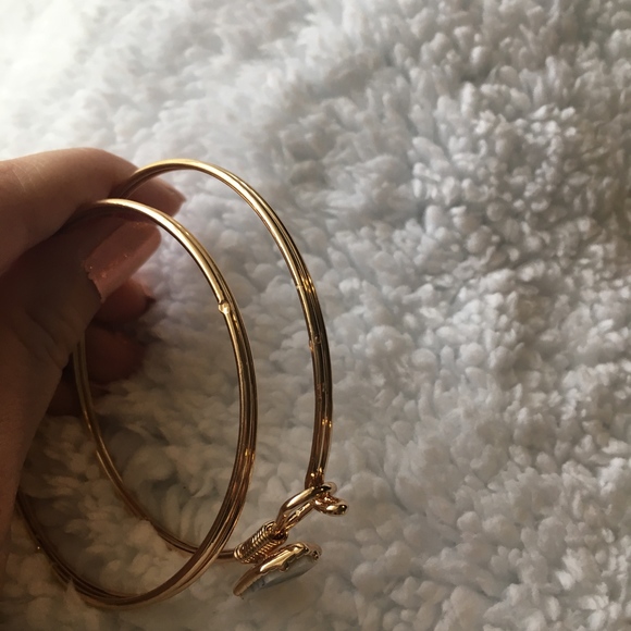 'Colette' Hexagon Resin Druzy Bangle Bracelet - Picture 7 of 7